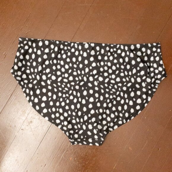 Black & White Dot High-Waisted Swim Bottom 2X Plus Size - Picture 2 of 3